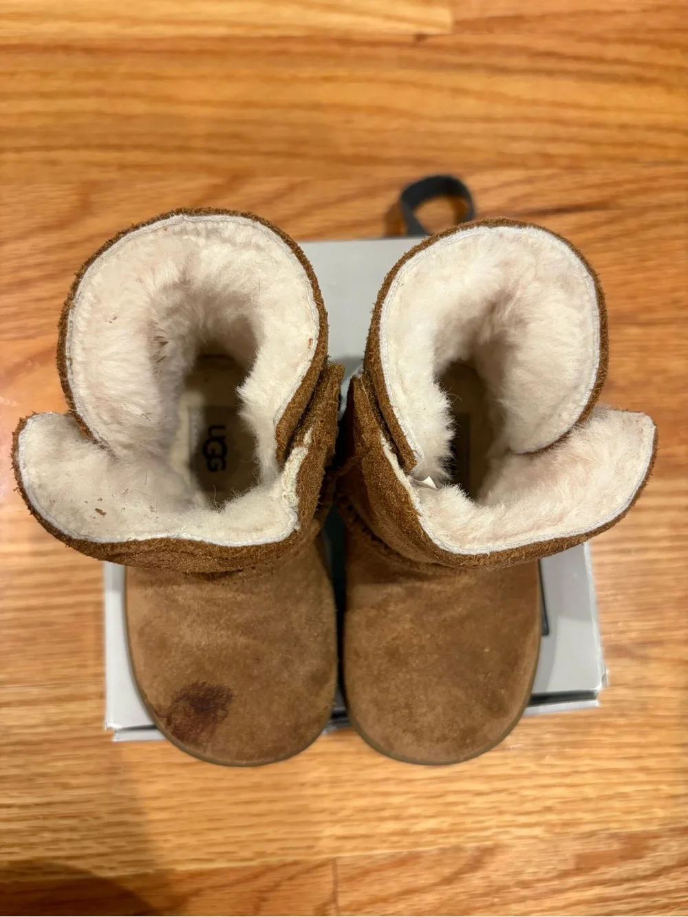 UGG Chestnut Suede Shearling-Lined Toddler Boots